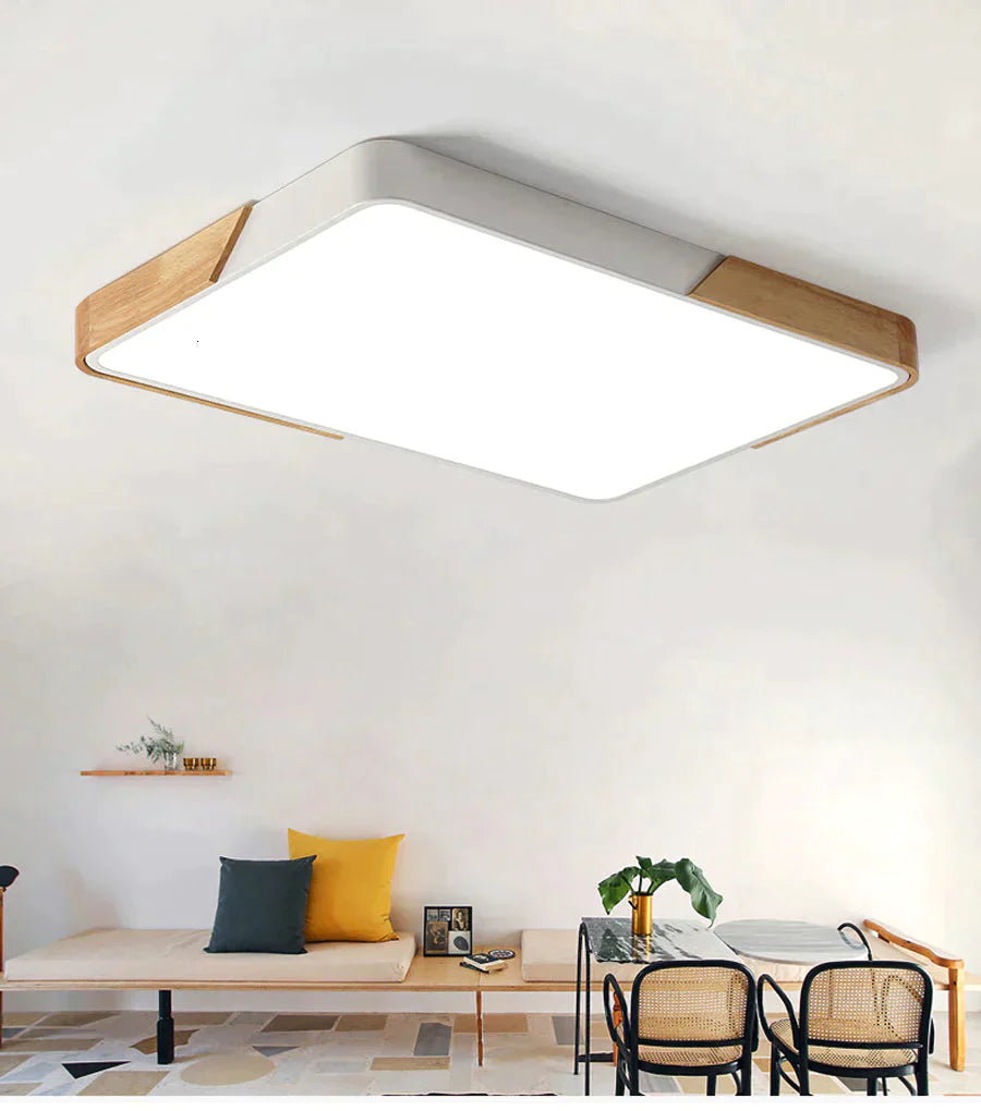 Modern Wooden Led Ceiling Lights For Living Room Bedroom Kitchen Luminaria Ultra-Thin 5Cm Hall Lamp