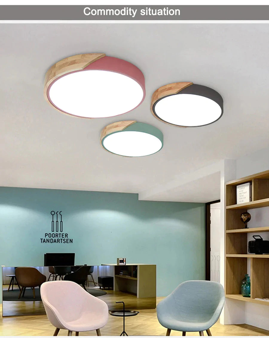 Modern Wooden Led Ceiling Lights For Living Room Bedroom Kitchen Luminaria Led Ultra-thin 5CM Hall Luminaria Led Ceiling Lamp