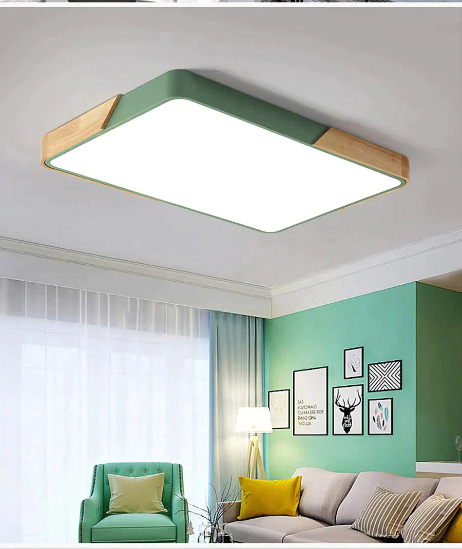 Modern Wooden Led Ceiling Lights For Living Room Bedroom Kitchen Luminaria Ultra-Thin 5Cm Hall Lamp