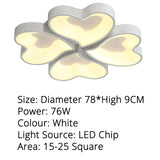 Modern Heart Shape Led Ceiling Lights For Living Room Bedroom Indoor Lighting Lamp Fixture Remote