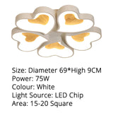 Modern Heart Shape Led Ceiling Lights For Living Room Bedroom Indoor Lighting Lamp Fixture Remote