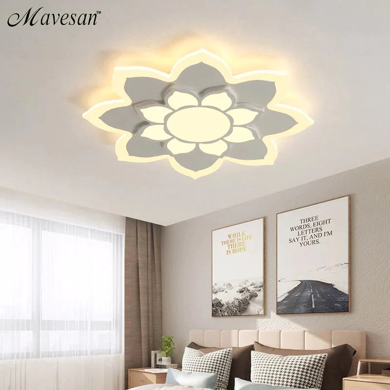 New Arrival Led Ceiling Lights Lamp With Remote Control And Flower Designer For Child Bedroom Study Room Babyroom Lamparas De Te