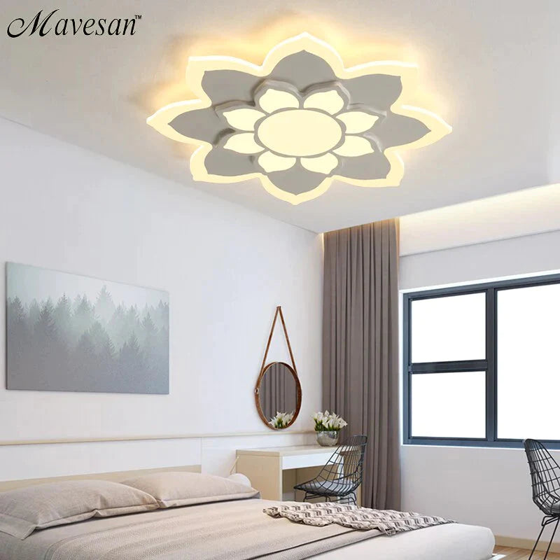 New Arrival Led Ceiling Lights Lamp With Remote Control And Flower Designer For Child Bedroom Study Room Babyroom Lamparas De Te