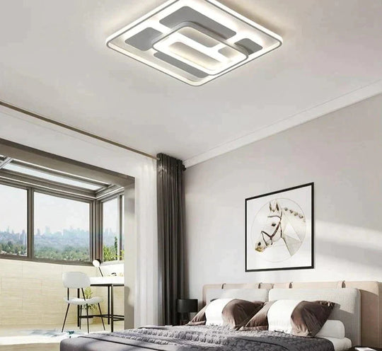 Modern White/Grey Color Ceiling Lights Lamp Rectangular Fashion Led Bedroom Lamps Living Room