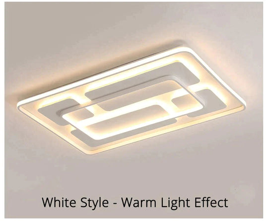 Modern White/Grey Color Ceiling Lights Lamp Rectangular Fashion Led Bedroom Lamps Living Room