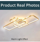 Living Room Lamp Simple Modern Atmosphere Home Rectangular Ceiling Hall Nordic Light Luxury Gold