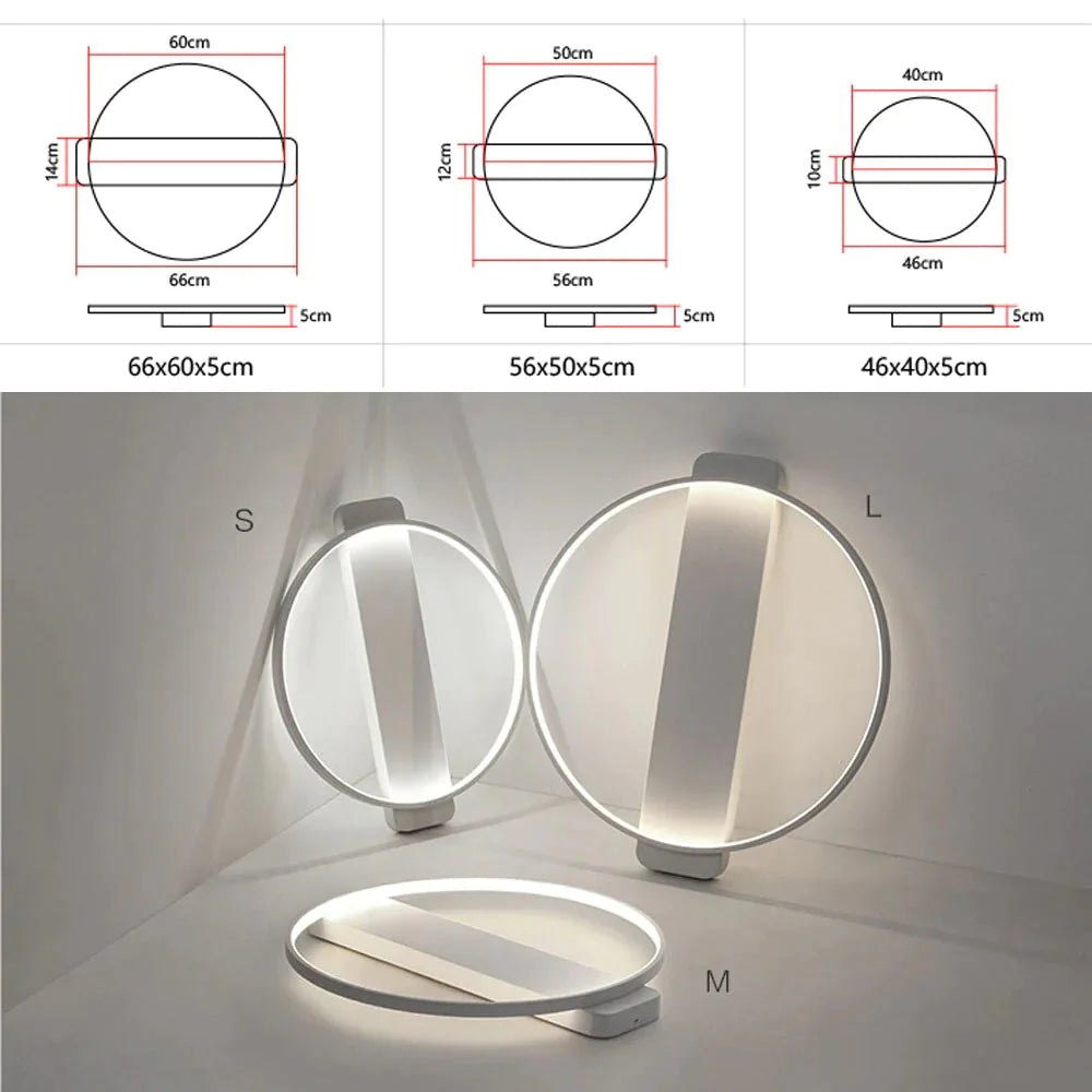 Nordic Circular Led Ceiling Light  Living Room Lighting Fixture Bedroom Kitchen Surface Mount Ceiling Plafondlamp Remote Control