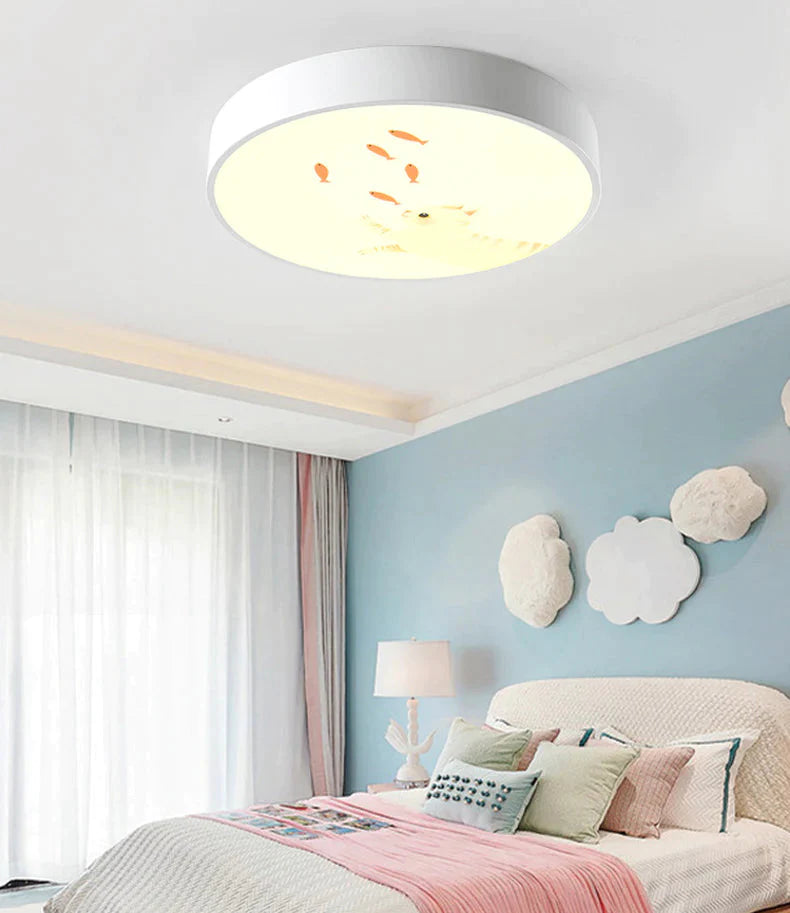 LED Ceiling Lamp Cartoon Kids Boy Girls' Room Round Multicolor 18W Ceiling Surface Mounted LED Lighting Fixtures