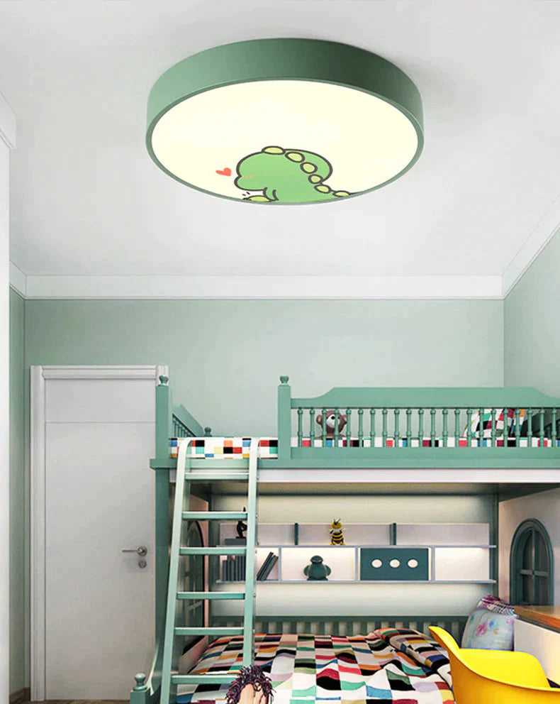 Led Ceiling Lamp Cartoon Kids Boy Girls Room Round Multicolor 18W Surface Mounted Lighting Fixtures