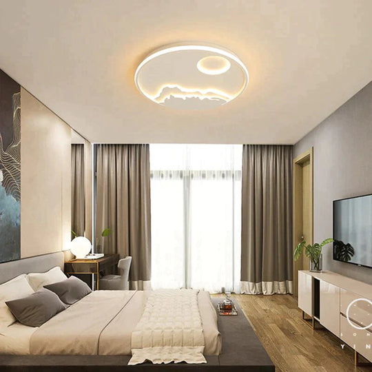 New Arrival Round Dimmable Modern Led Ceiling Lights For Living Room Bedroom Study White Color Rc