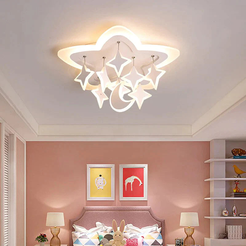 Creative Led Ceiling Light Stars Acrylic For Bedroom Living Room Dining Room Study Warm Fashion Modern Lamp Fixtures