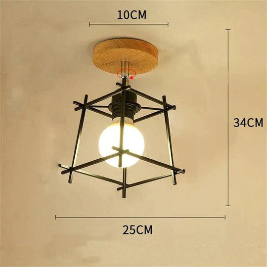 Nordic Restaurant Wrought Iron Ceiling Lamp Modern Minimalist Study Bedroom Personality Creative A1