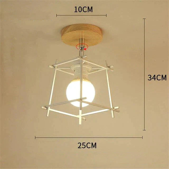 Nordic Restaurant Wrought Iron Ceiling Lamp Modern Minimalist Study Bedroom Personality Creative A2