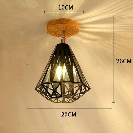 Nordic restaurant wrought iron ceiling lamp modern minimalist study bedroom personality creative ceiling lamp