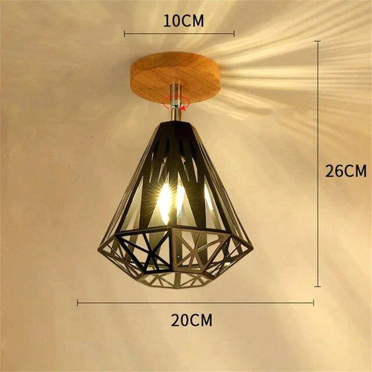 Nordic Restaurant Wrought Iron Ceiling Lamp Modern Minimalist Study Bedroom Personality Creative D1