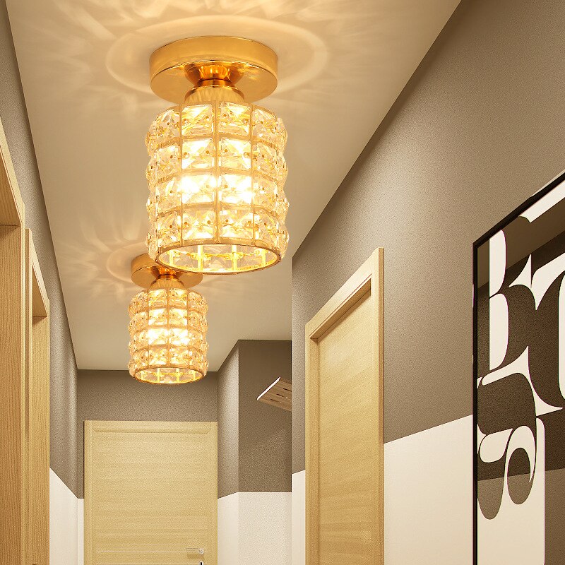 Modern Decor Crystal Flush Mount Ceiling Light Fixture Crystal Ceiling Lamp for Hallway Bar Kitchen Dining Room
