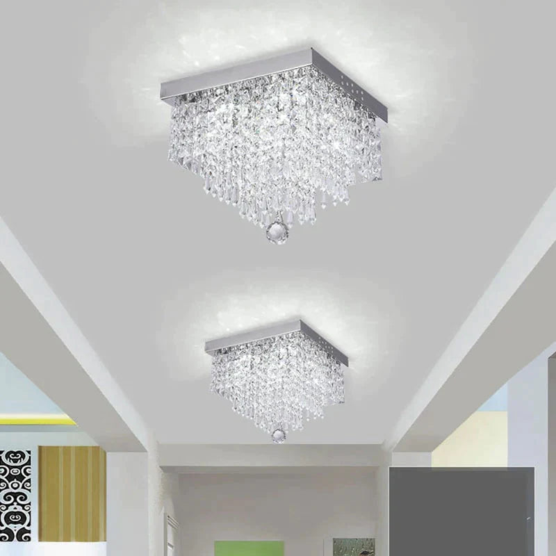 Square Simple Aisle Living Room Led Ceiling Crystal Lamp Balcony Entrance Corridor Creative Ceiling