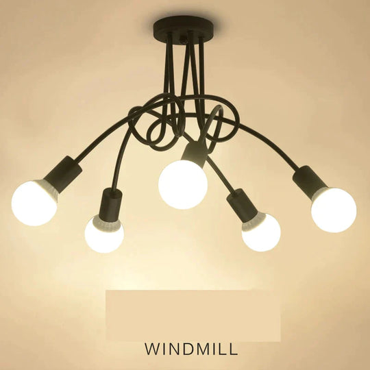 Industrial Style Bedroom Living Room Simple Study Dining Room Lamp Shop Cafe Loft Creative personality LED ceiling lamp