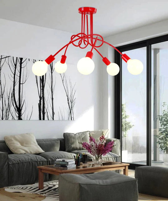 Industrial Style Bedroom Living Room Simple Study Dining Room Lamp Shop Cafe Loft Creative personality LED ceiling lamp