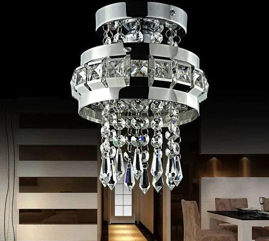 Crystal Ceiling Lamp Crystal Ball Light Fixture Flush Mount Ceiling Light for Hallway, Bedroom