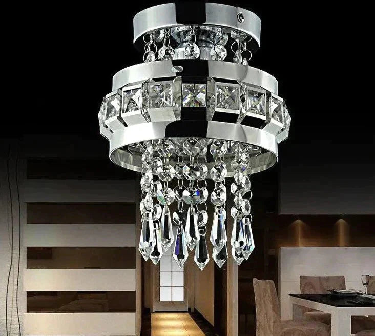 Crystal Ceiling Lamp Ball Light Fixture Flush Mount For Hallway Bedroom