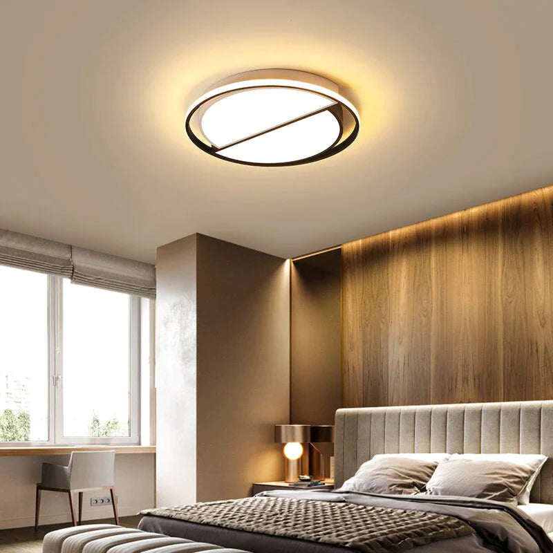 Modern Round Iron Living Room Chandelier Fixtures LED Lustre Bedroom Restaurant Dimmable Chandeliers Lighting Home Lampara Techo