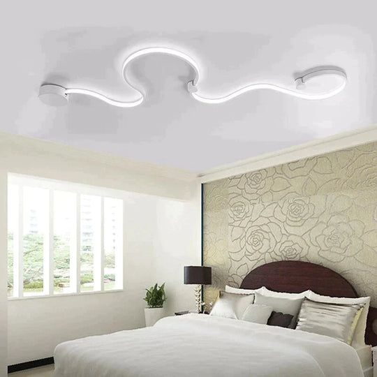 Creative Led Ceiling Lights For Living Room Bedroom Black/White Aluminum Lamp Body Indoor Lighting