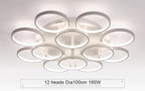 New Arrival Circle Rings Designer Modern Led Ceiling Lights Lamp For Living Room Bedroom Remote
