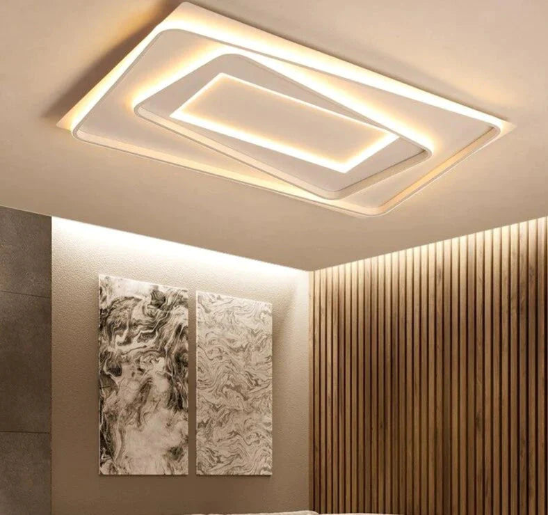 Remote Control Lights Ceiling Led For Living Room  Home Lighting 50w 40w Lampara Techo White Frame Plafones De Techo Led