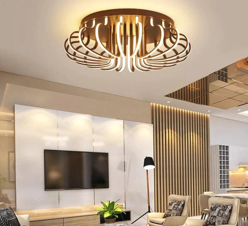 Modern Living Room Led Ceiling Lights For 10-15Square Meters Restaurant Indoor Light Luminarias Para Sala Remote Control