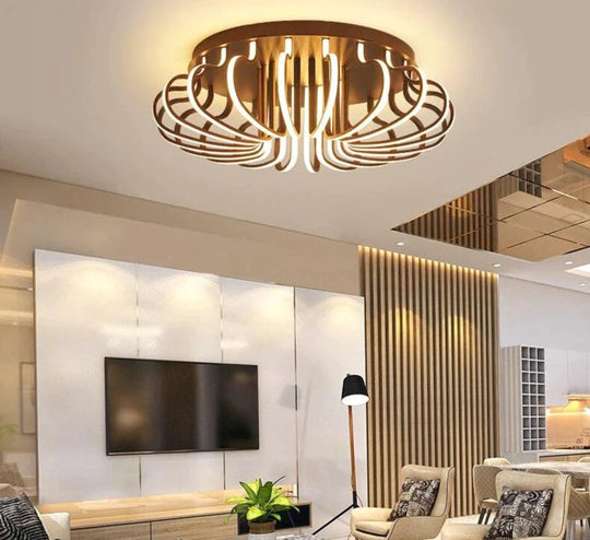 Modern Living Room Led Ceiling Lights For 10-15Square Meters Restaurant Indoor Light Luminarias Para Sala Remote Control