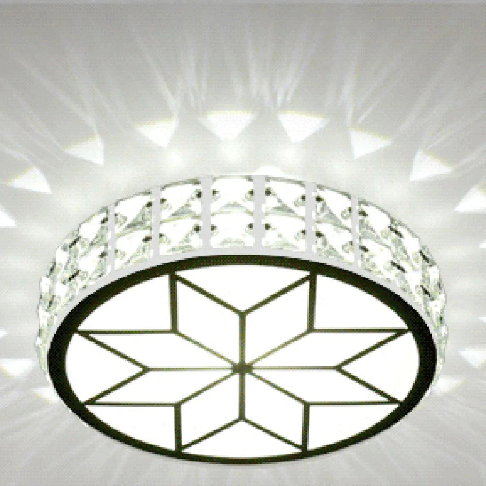 Modern Metal Crystal Ceiling Lamp For Hallway Dinning Room  6W/12W Glass Lampshade Round Aisle Lighting