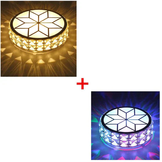 6W/12W Modern Metal Crystal Ceiling Light Lamp For Hallway Dinning Room Flush Mounted Glass