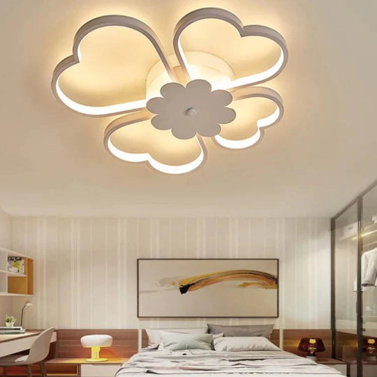 Flowers Lighting Fixtures For Kids Room 36W 54W White Color / 50X50X8Cm 36W Dimmable With Remote