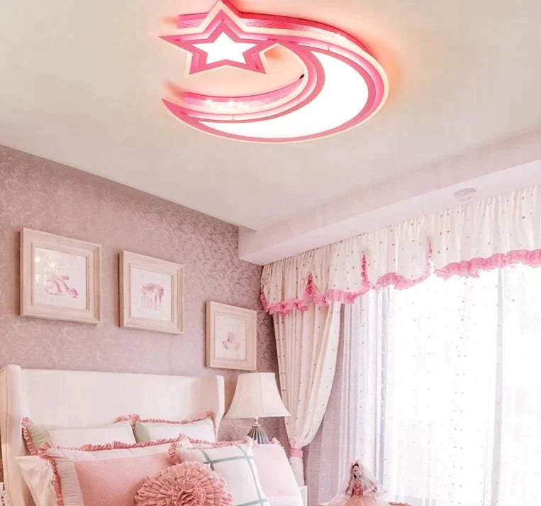 Kids Art Deco Ceiling Lights White Blue Pink Color For Boy Girl Bedroom Study Room Luminaria