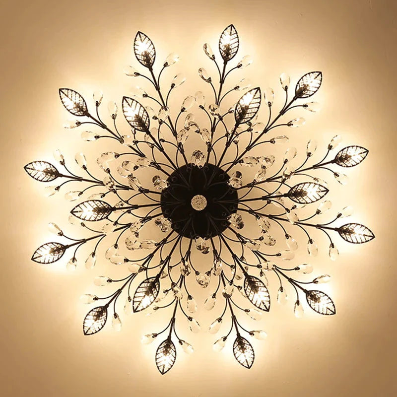 Vintage LED Ceiling Light Crystal Ceiling Lamp For Living Room Loft