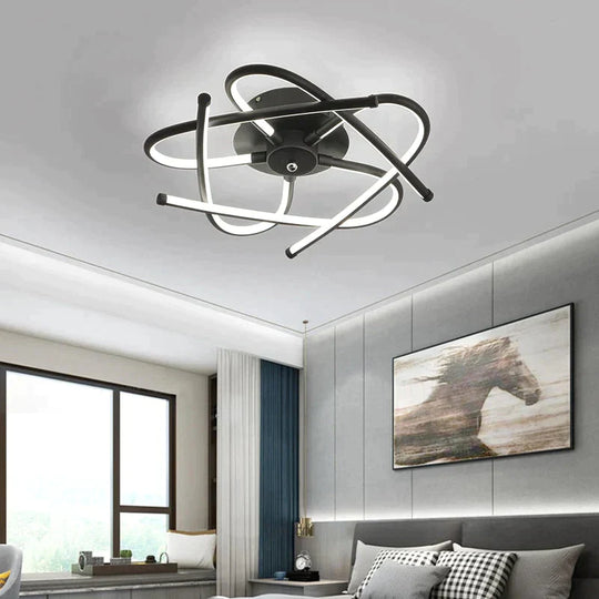 Matte Grey/Black Modern Led Ceiling Lights For Living Room Bedroom Study Rc Dimmable Lamp Black /