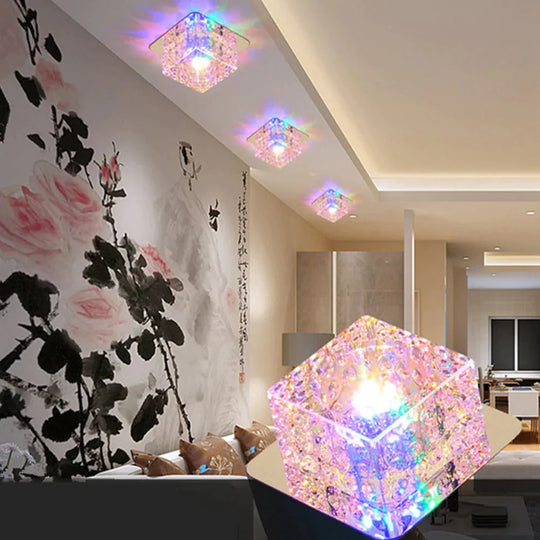 LED Ceiling Light Surface Mounted Crystal Aisle Lamp Lustre Modern Ceiling Lamp For Living Room Indoor Bedroom Corridor Entrance