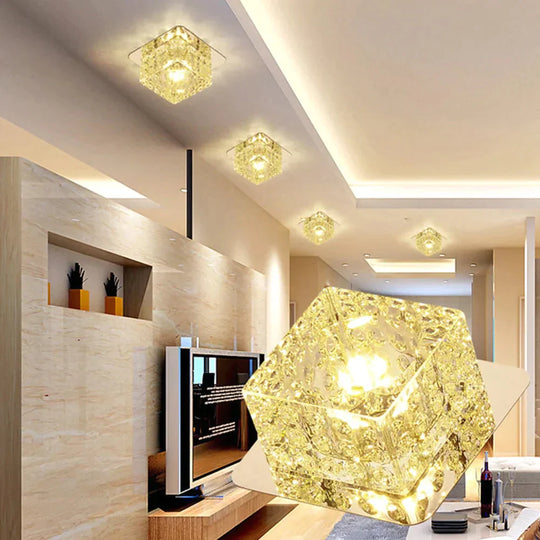 Led Ceiling Light Surface Mounted Crystal Aisle Lamp Lustre Modern For Living Room Indoor Bedroom