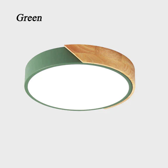 Nordic Wooden Ceiling Lamp Dimmable Led Lights Round 30-60 Size Diameter Ultra-Thin 5 Cm High 7