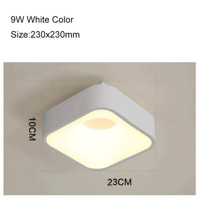 Round/Square/Triangle Modern Led Ceiling Lights For Living Room Bedroom Study Dimmable+Rc Lamp