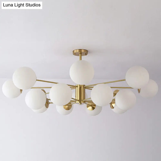 Radial Chandelier Pendant Light In Antiqued Brass - Contemporary Glass Design For Living Room