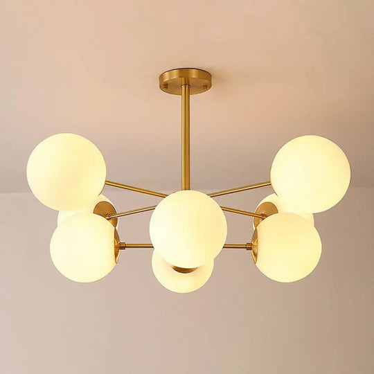 Radial Chandelier Pendant Light In Antiqued Brass - Contemporary Glass Design For Living Room