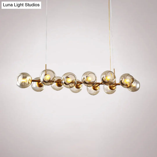 Radial Glass Chandelier - Modern Black/Gold Suspension Lamp (8/12 Lights)