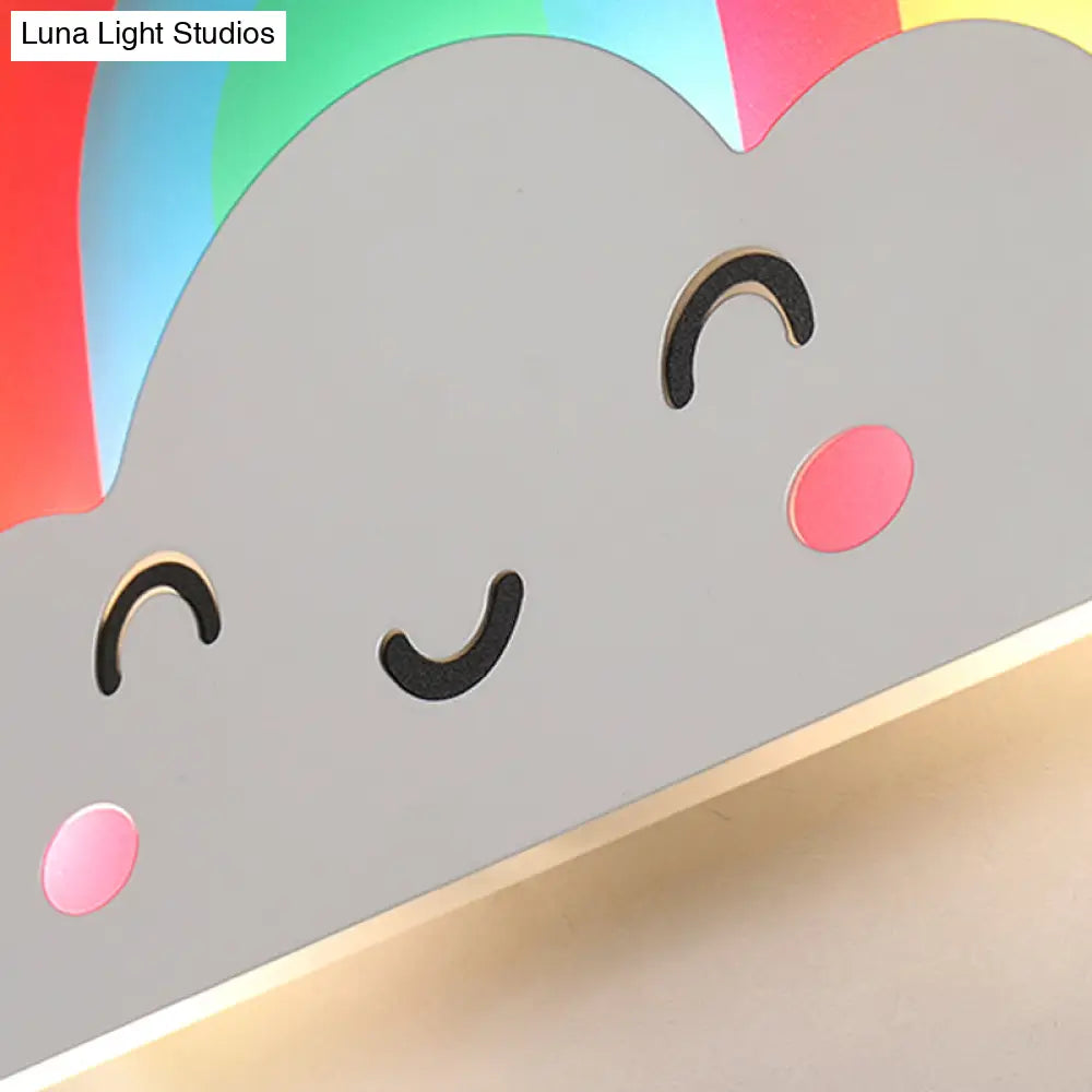 Rainbow Cloud Sconce Light: Acrylic Wall Lamp For Kids Bedroom Or Hallway