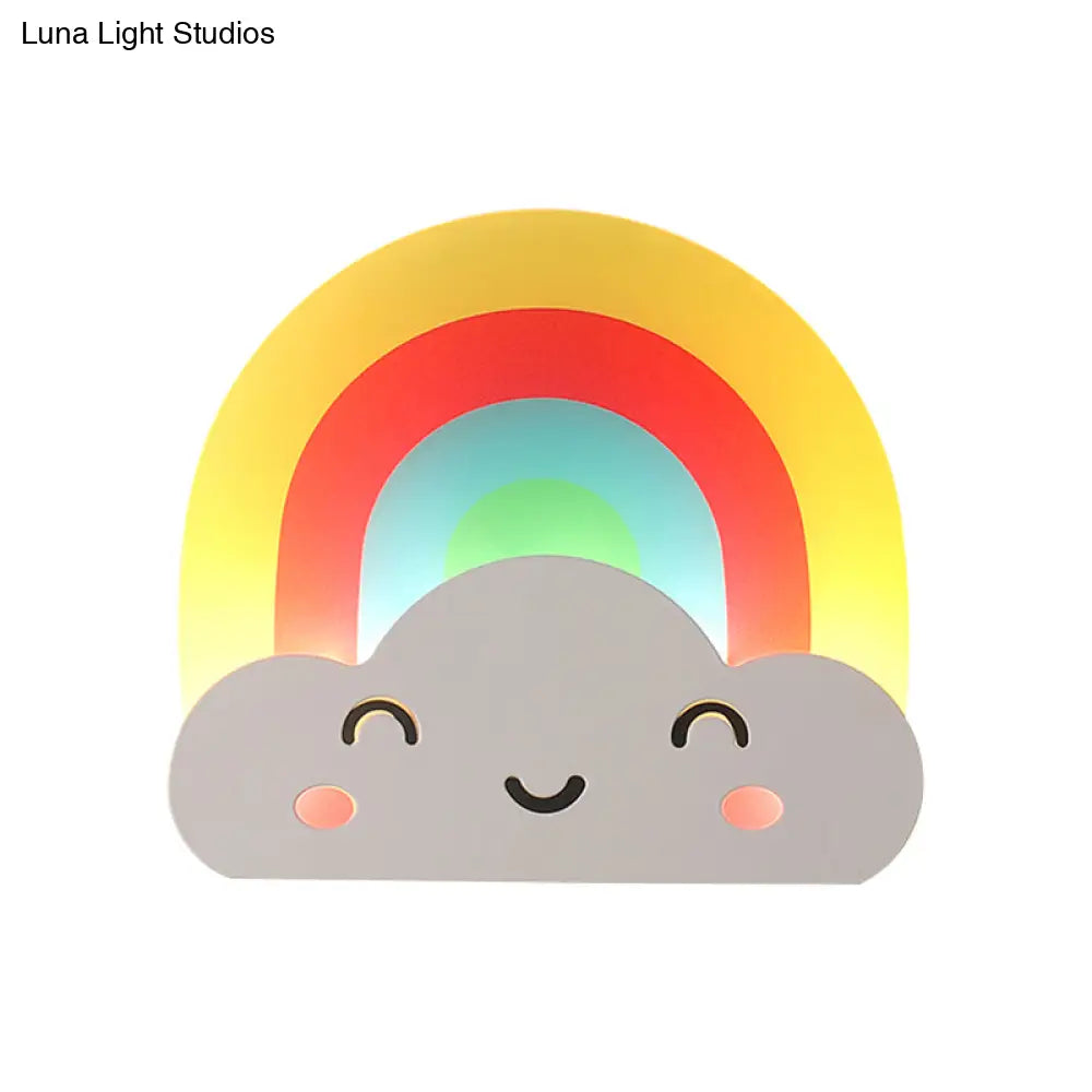 Rainbow Cloud Sconce Light: Acrylic Wall Lamp For Kids Bedroom Or Hallway