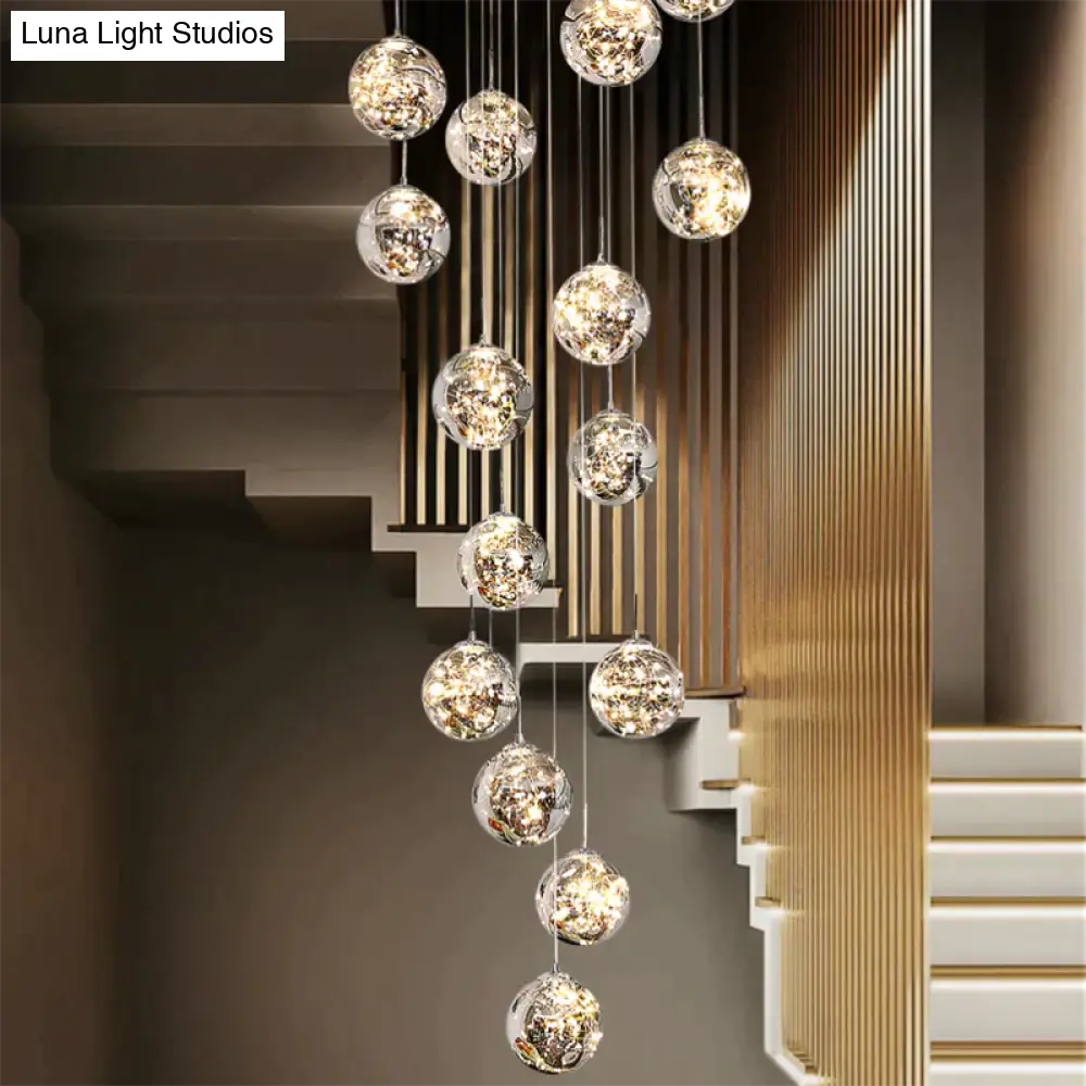 Raloo - Modern Led Glass Ball Chandelier Pendant Lighting