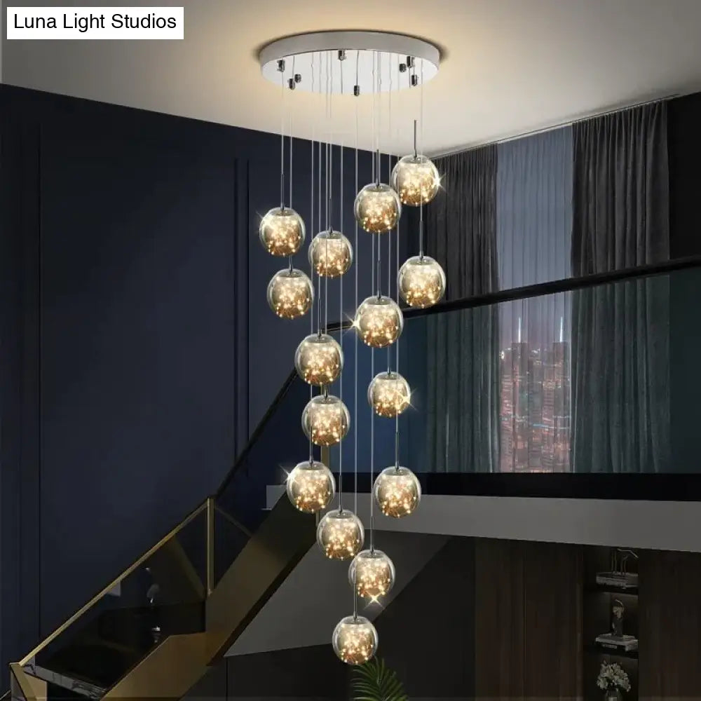 Raloo - Modern Led Glass Ball Chandelier