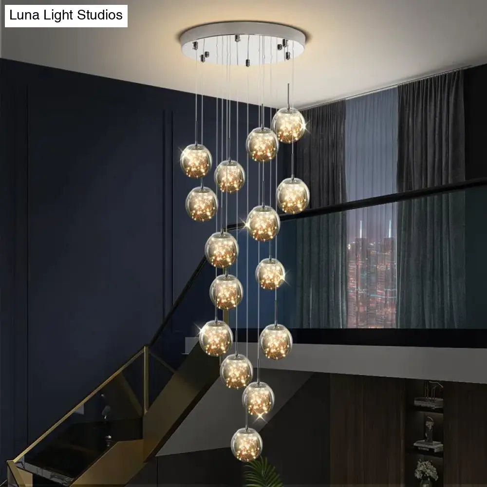 Raloo - Modern Led Glass Ball Chandelier Pendant Lighting