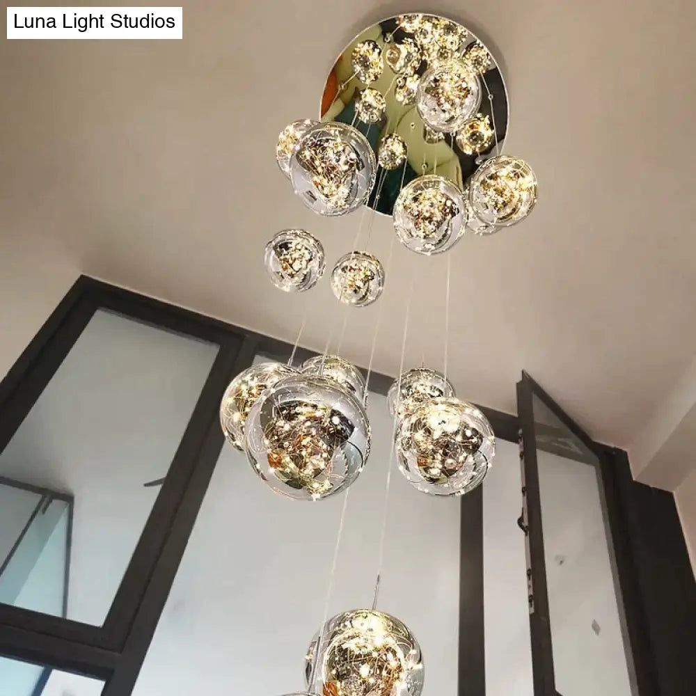 Raloo - Modern Led Glass Ball Chandelier